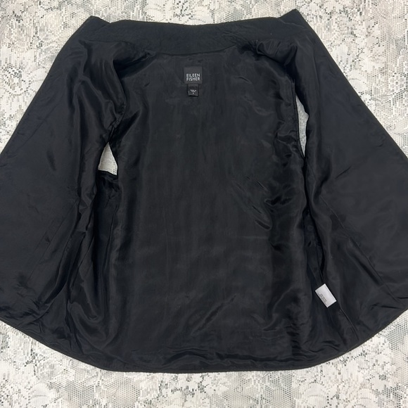 Eileen Fisher | Silk Embroidered Vest Black Quilted S - Picture 8 of 13